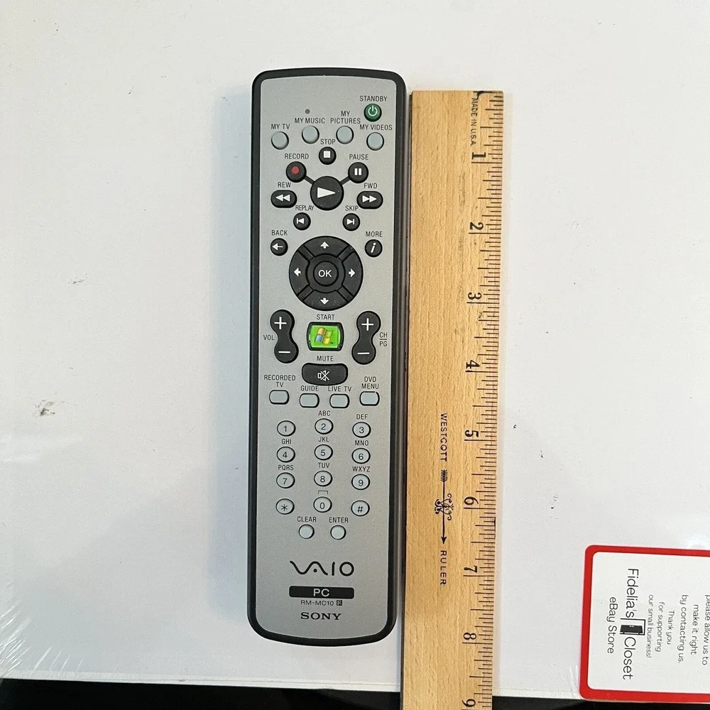 Sony Vaio PC Remote Control RM-MC10 RC6-IR Genuine OEM Black Silver Media Center